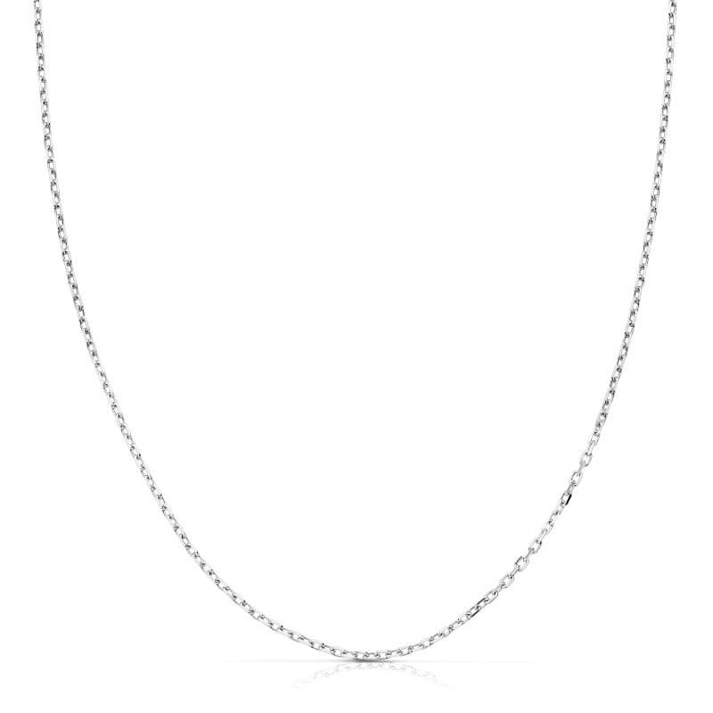 18K White Gold Cable Chain. 45 cm. Width 1MM