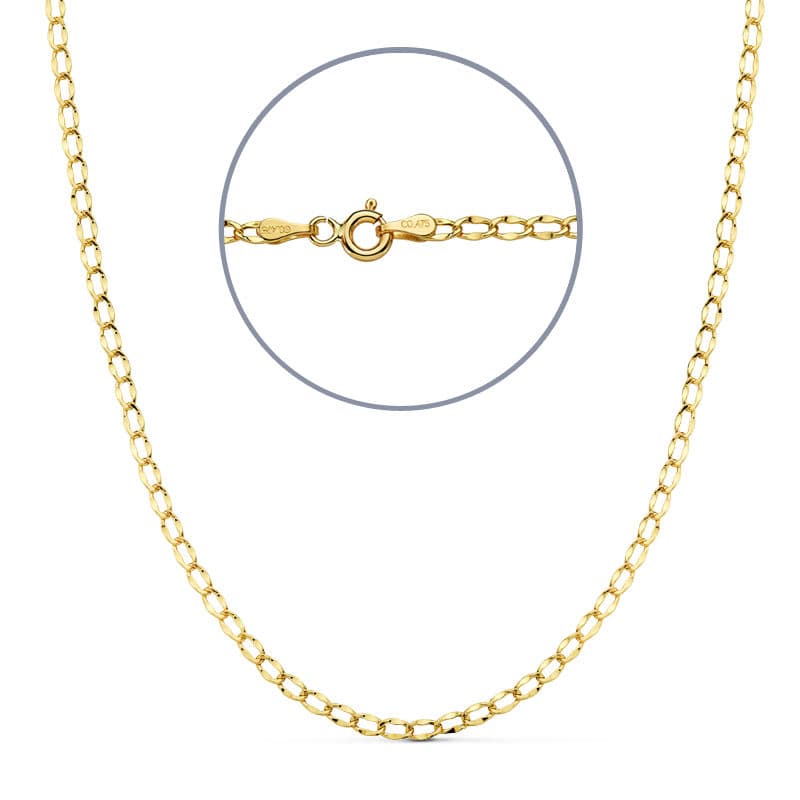 Cadena Bilbao Hueca Oro Amarillo 18K 45 Cm 2 mm