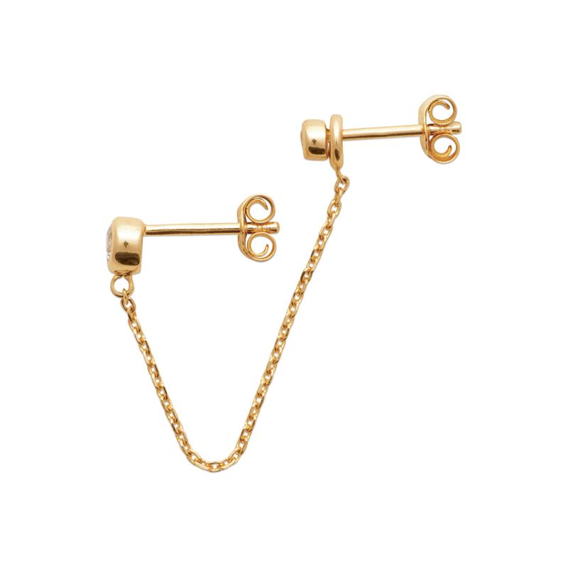 Kette – vergoldet – einzelner Ohrring