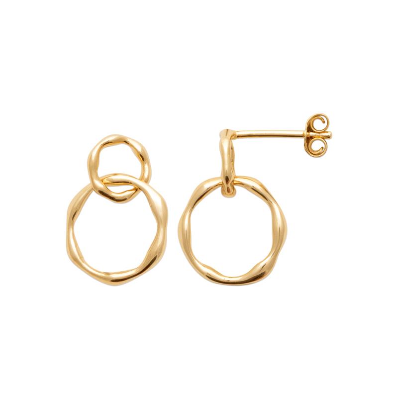 Hypnotique - Intertwined Rings - Earrings - Gold Plated