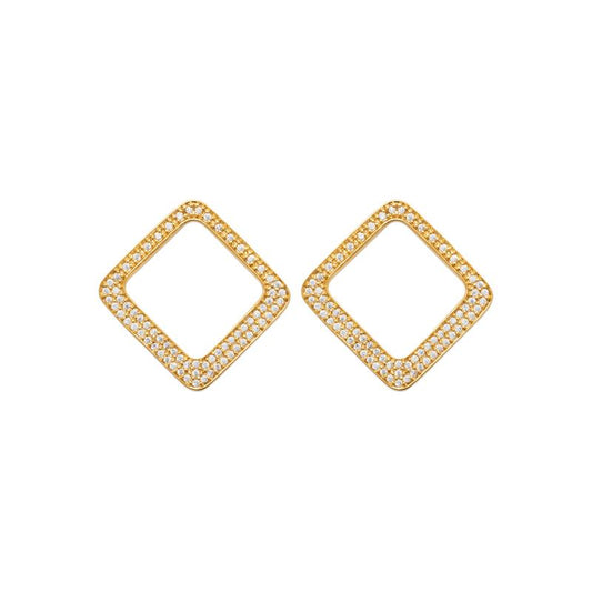 Quadratisch – Ohrringe – vergoldet