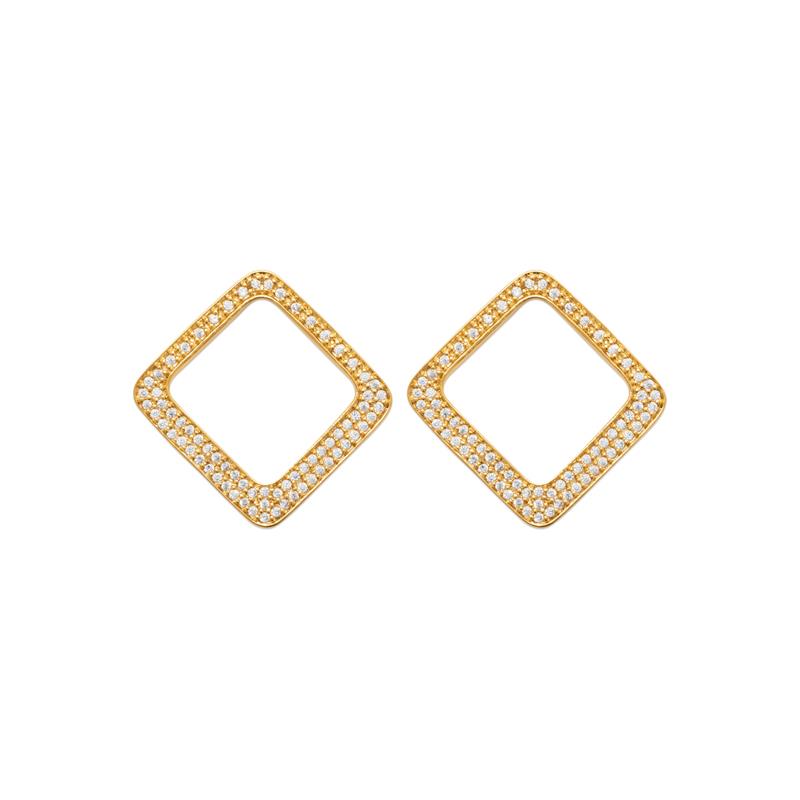 Square - Earrings - Gold Plated
