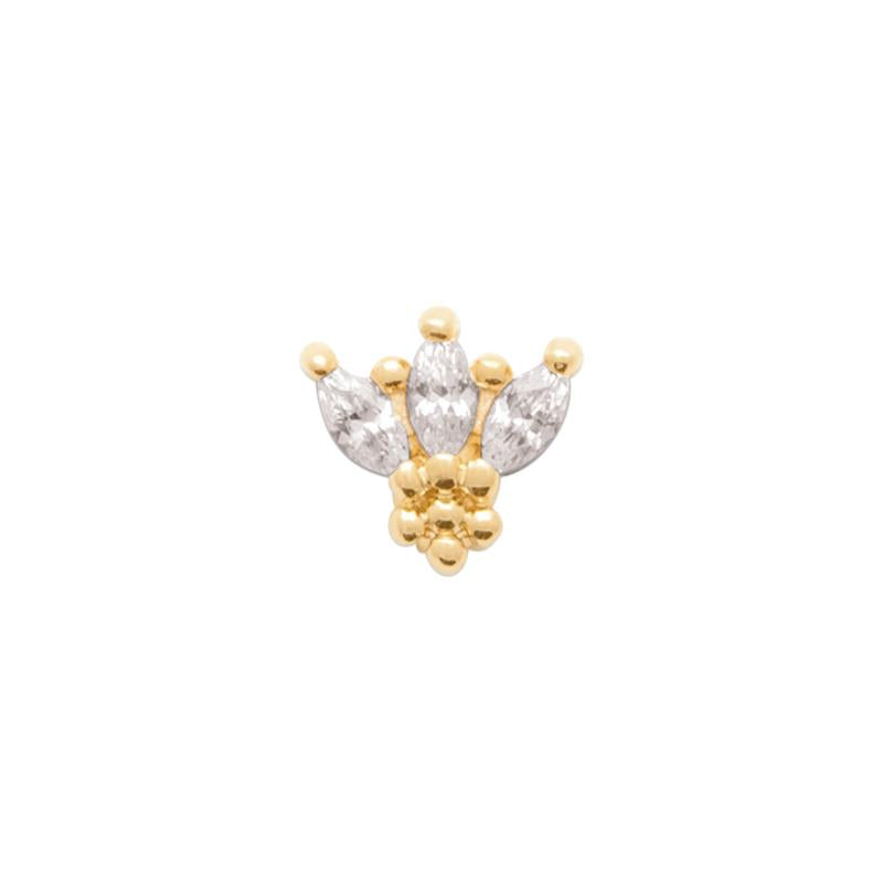 Blume – Vergoldet – Einzelner Ohrring