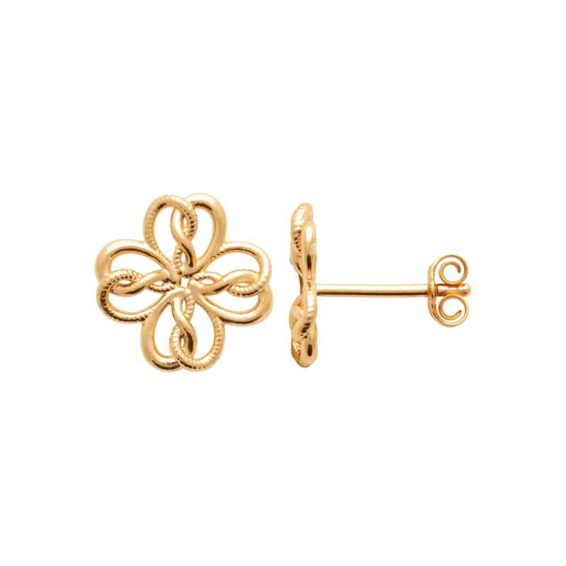 Kleeblatt – Ohrringe – vergoldet