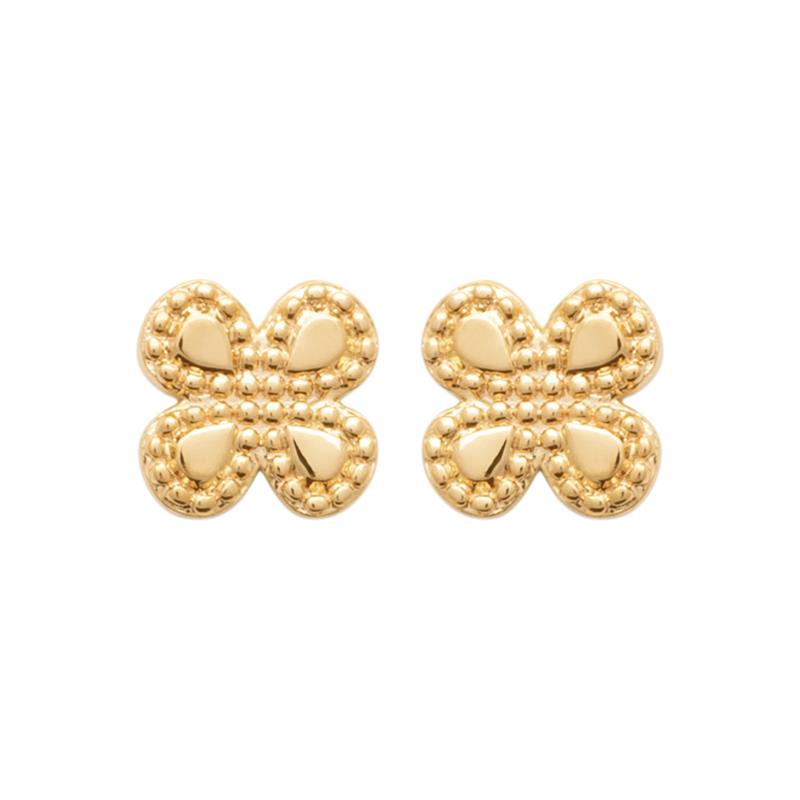 Kleeblatt – Ohrringe – vergoldet