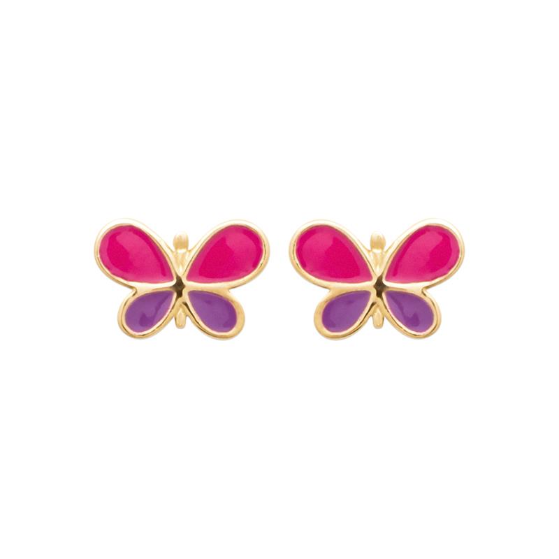 Papillon - Plaqué Or - Boucles d'oreilles
