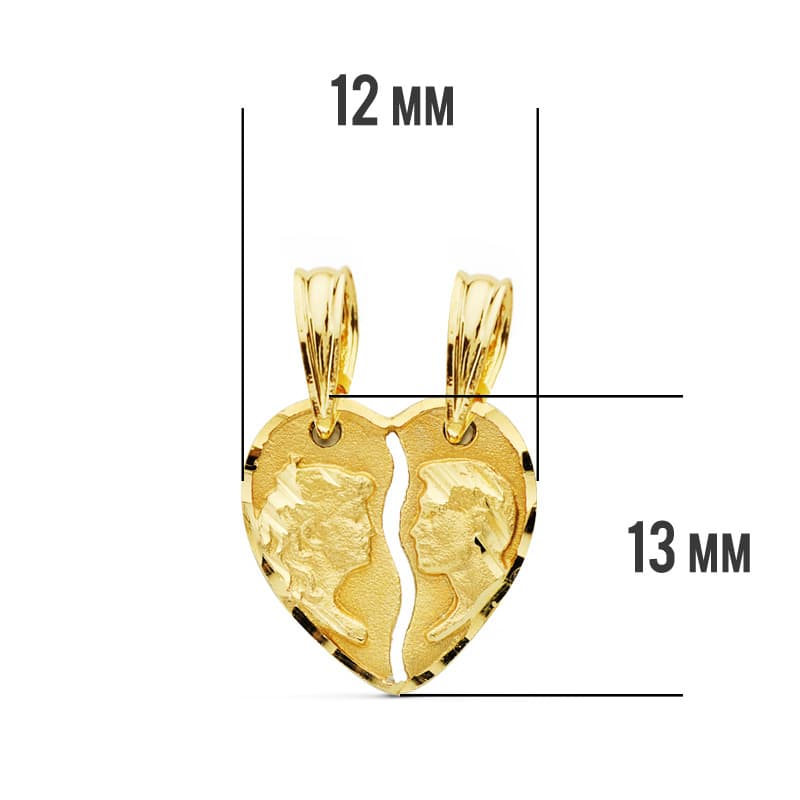 18K gouden harthanger. 13MM