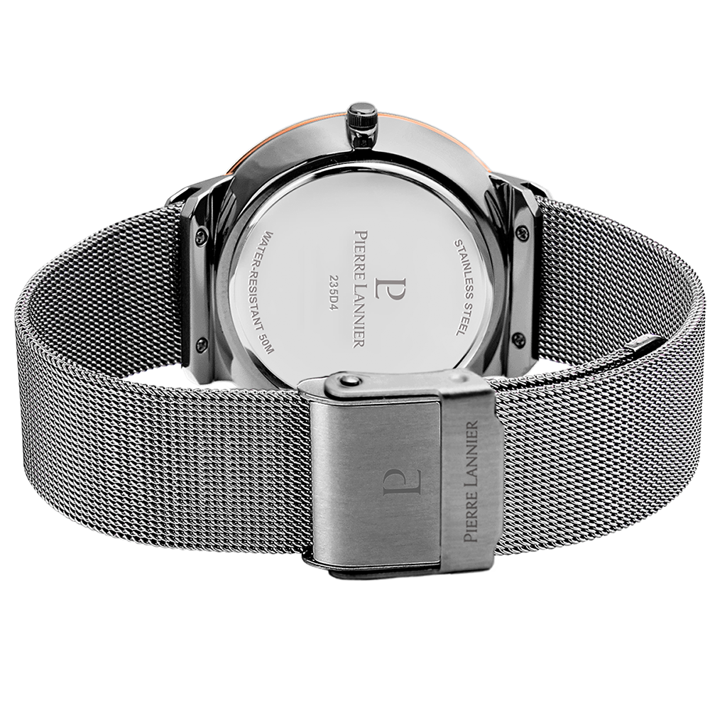Montre homme Pierre Lannier DANDY 235D488 – cadran gris bracelet milanais gris – vue 4