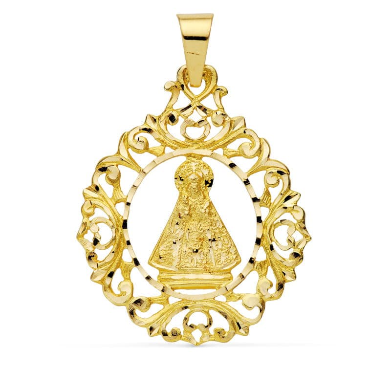 18K Madalya Bakire Cabeza 43 X 36 mm