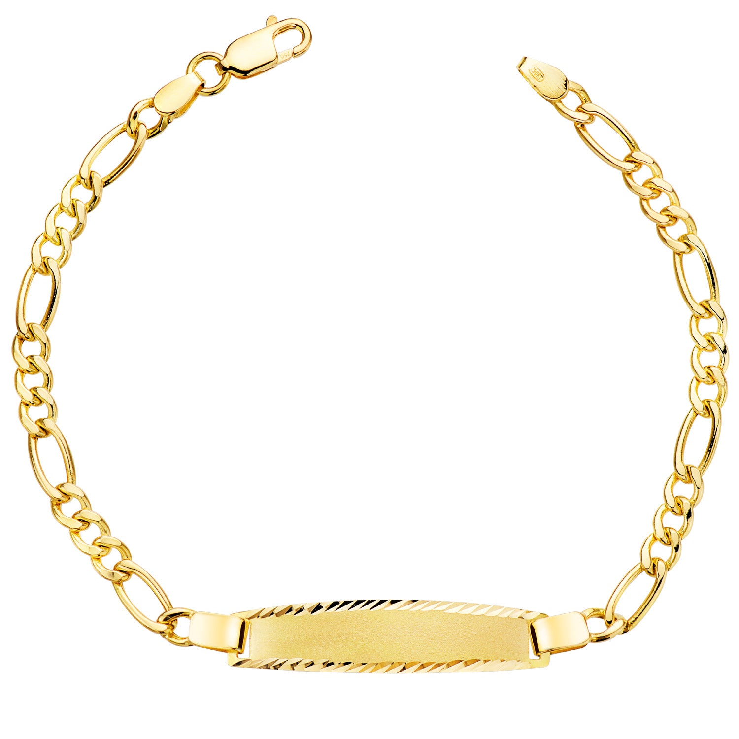 18K gult guld Curb Kedja Längd 18 Cm Bredd 4 mm
