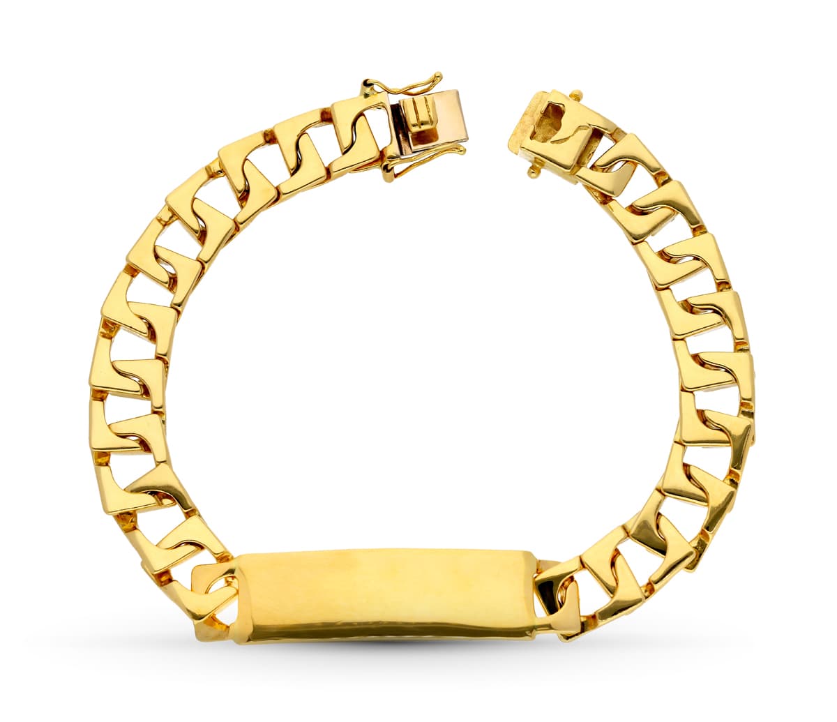 Gourmette Or Jaune Massif 18K 22 Cm 9 mm
