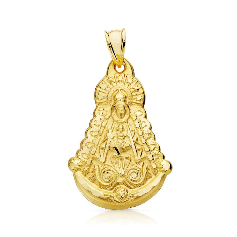 Médaille Or Jaune 18K Vierge Del Rocio Silhouette 30X20 mm