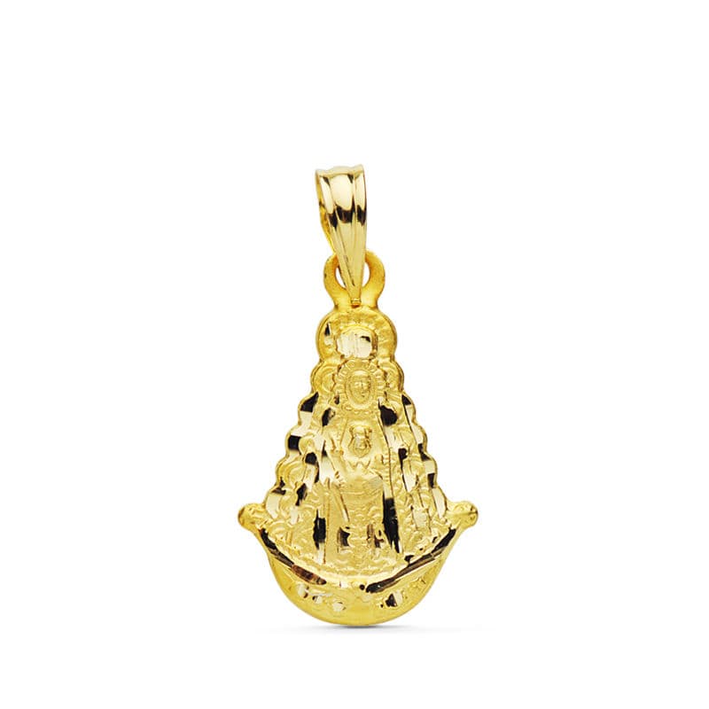 Médaille Or Jaune 18K Vierge Del Rocio Silhouette 20X15 mm