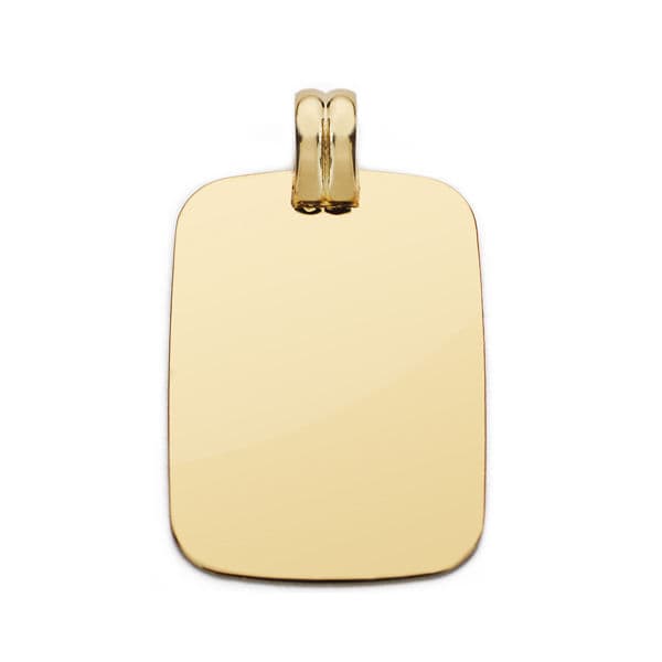 Deska pozlacená 18K žlutým zlatem hladká v lesklém provedení 28X20 mm