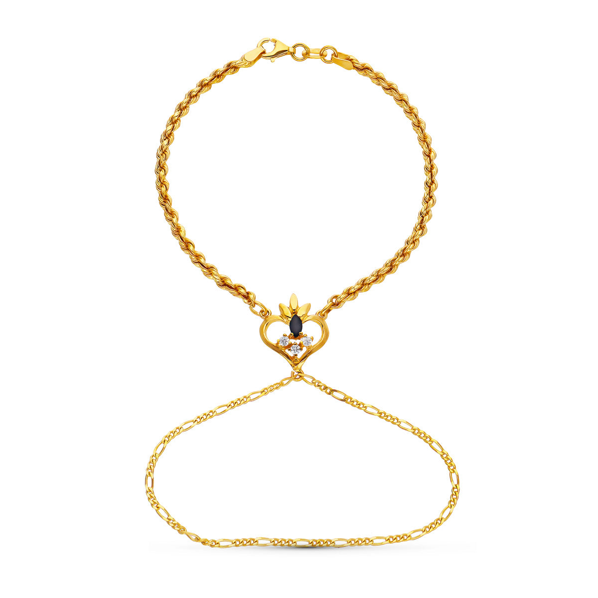 Turkije saffier hart armband 18k geel goud