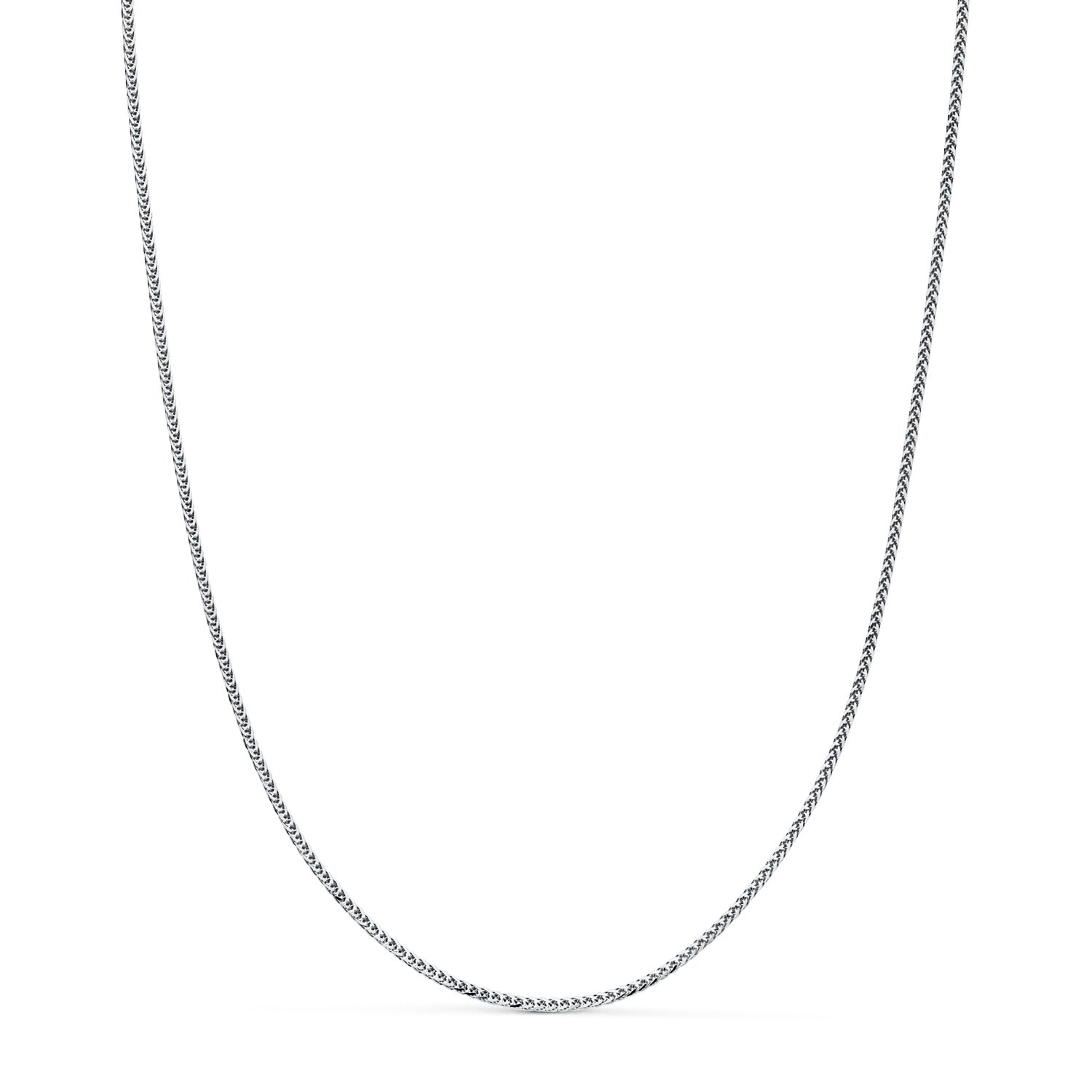 18K Solid Hvidguld Sildebenskæde Bredde: 1 mm Længde: 40 Cm