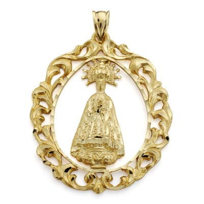 18K Gul Guld Virgin Medal Assumption 43 X 35 mm