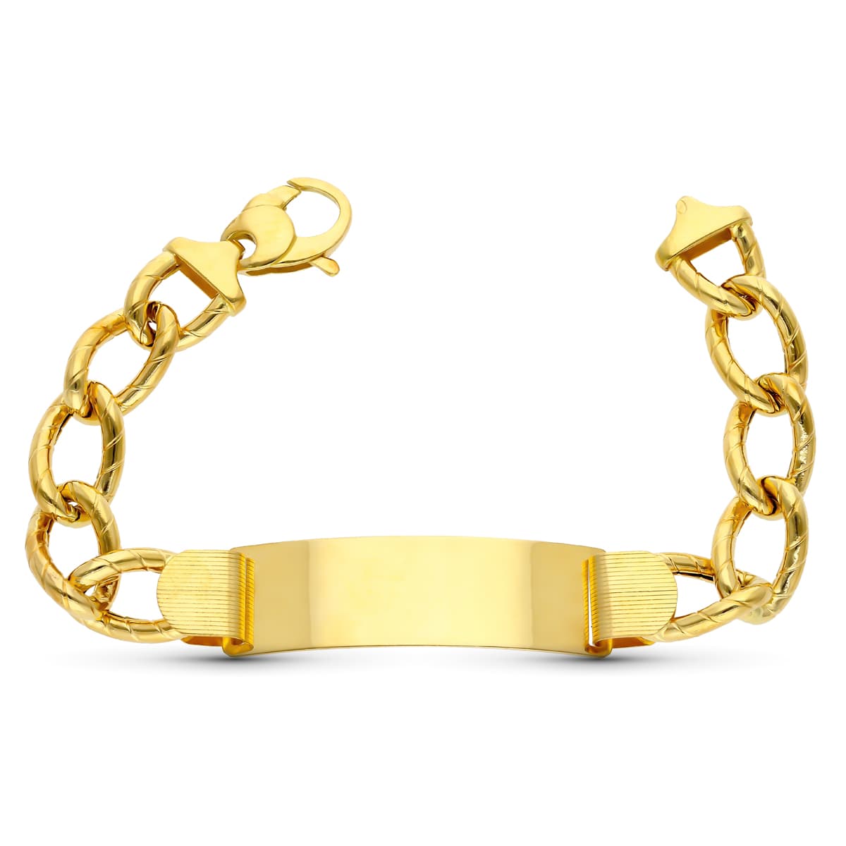 Gourmette Or Jaune Creux 18K 21 Cm 12 mm