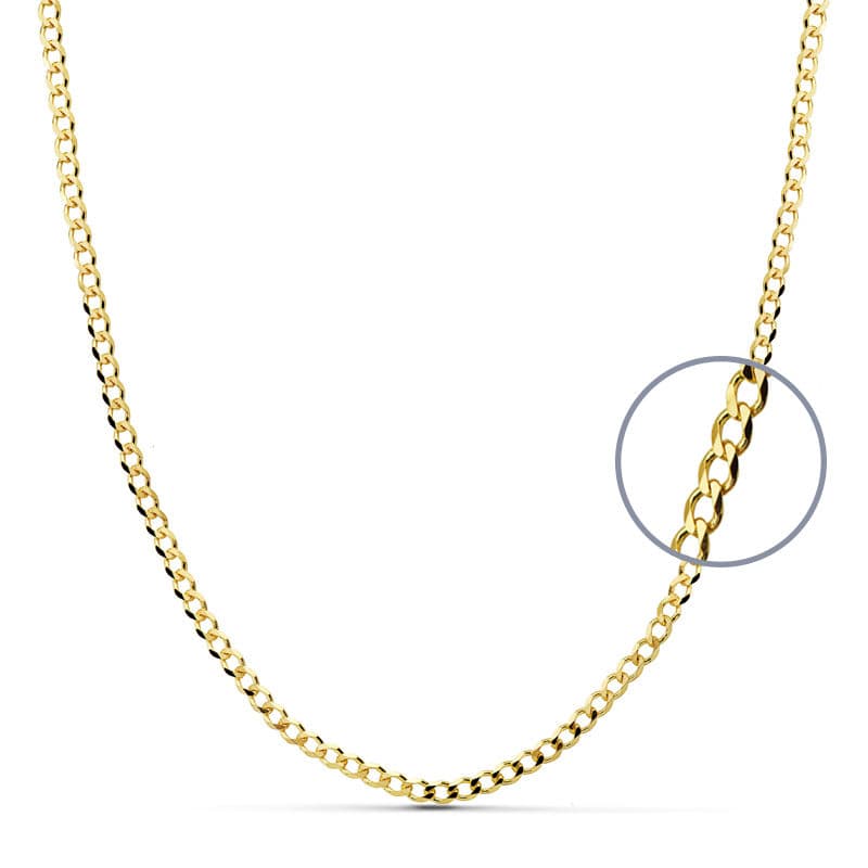 18K Solid Curb Chain 50CM Bredde: 2,75 mm