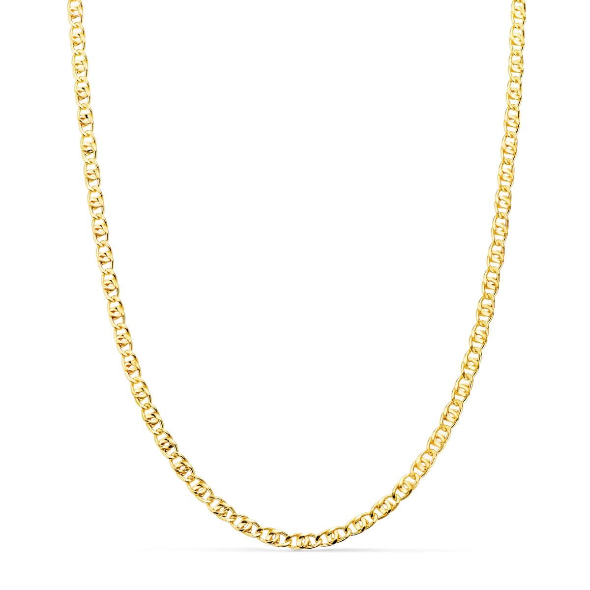 18K gult guld ihålig marinkedja. Längd 50 Cm - Bredd 2 mm
