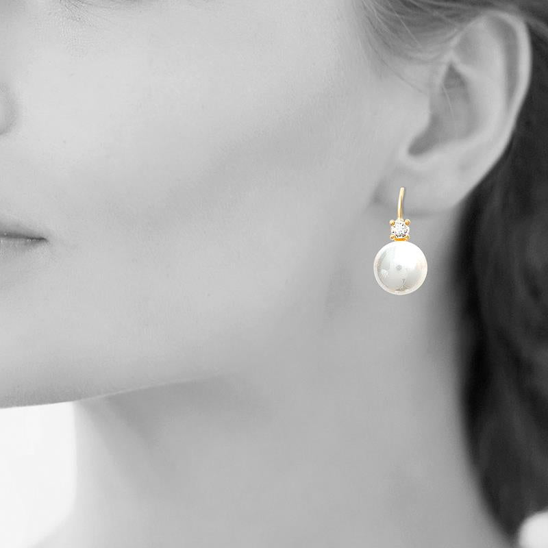 Perle – vergoldet – Ohrringe