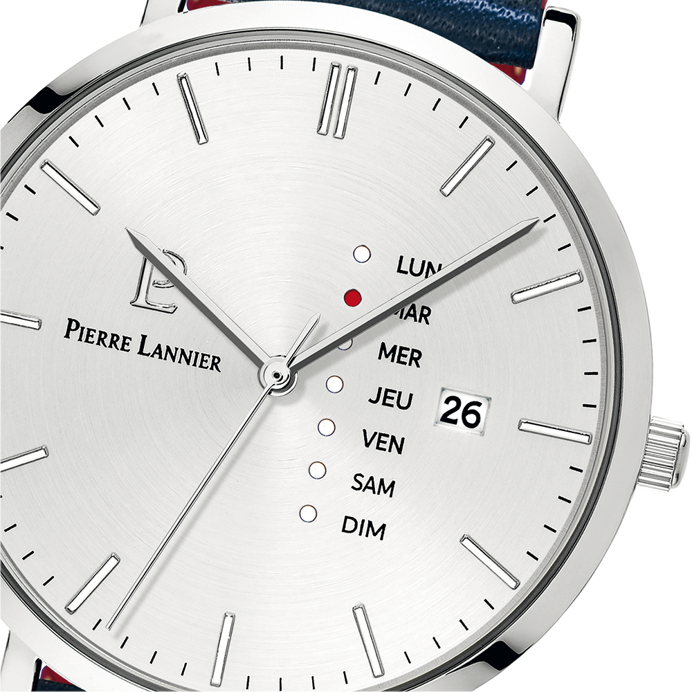 Data - Silver Leather - Watch - Pierre Lannier