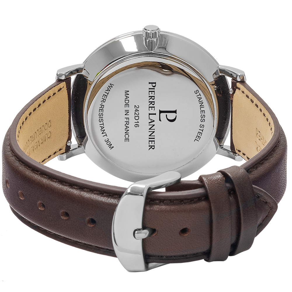 Data - Silver Leather - Watch - Pierre Lannier