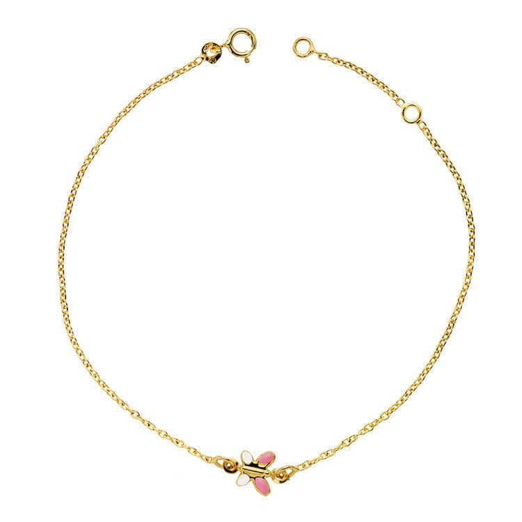 Sommerfuglearmbånd 18K Gulguld Emalje 18 Cm 120CM