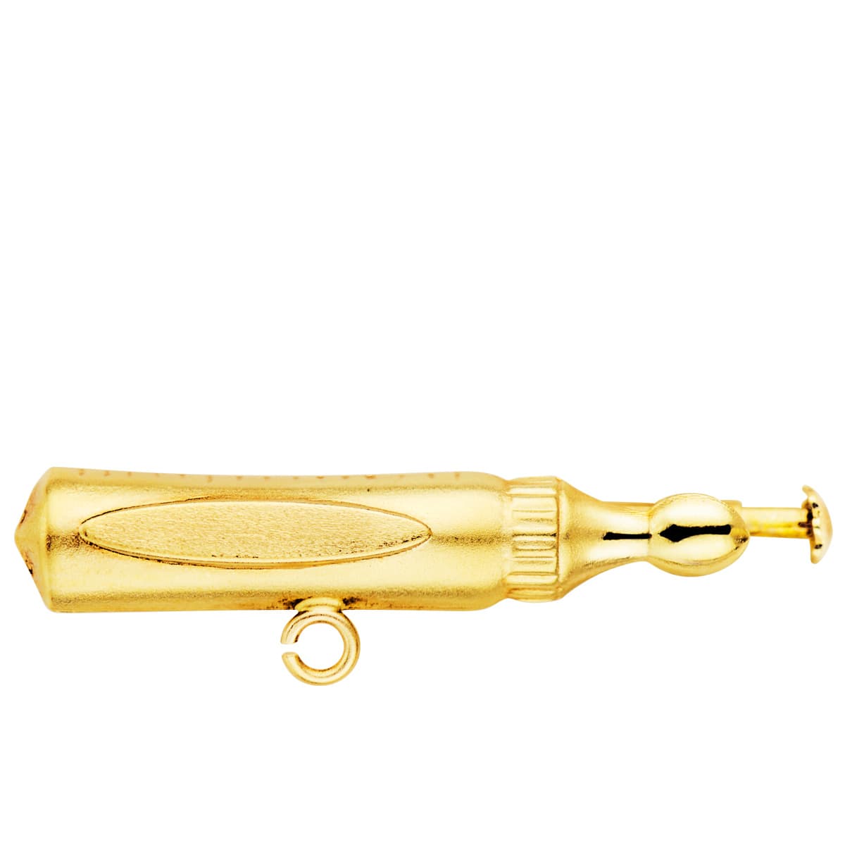 18K gult gull-nål. 27x5 mm