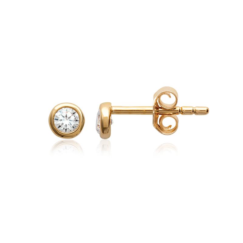 Serti Clos - Stud Earrings - Gold Plated