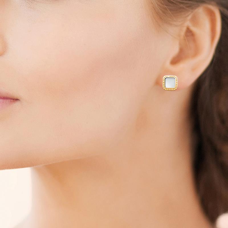 Mother-of-pearl - Earrings - Gold Plated