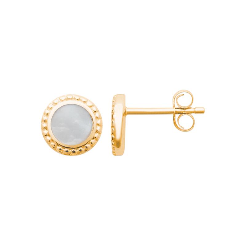 Mother-of-pearl - Earrings - Gold Plated