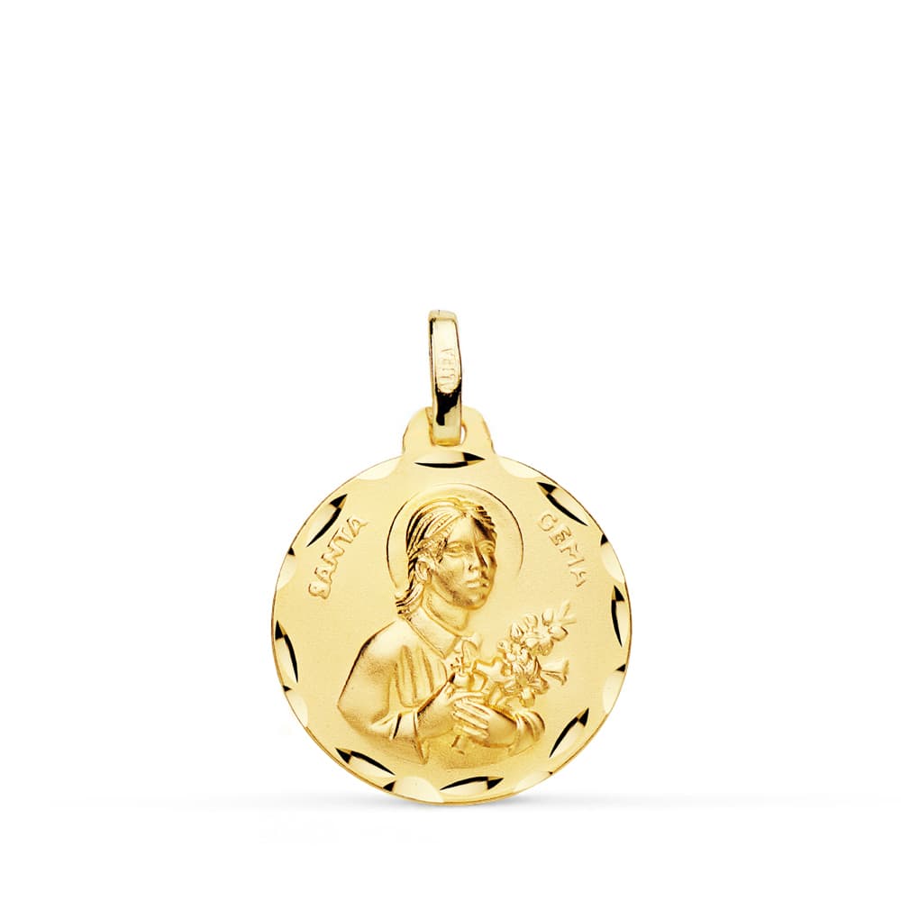 18K Saint Gemma Medal 18MM