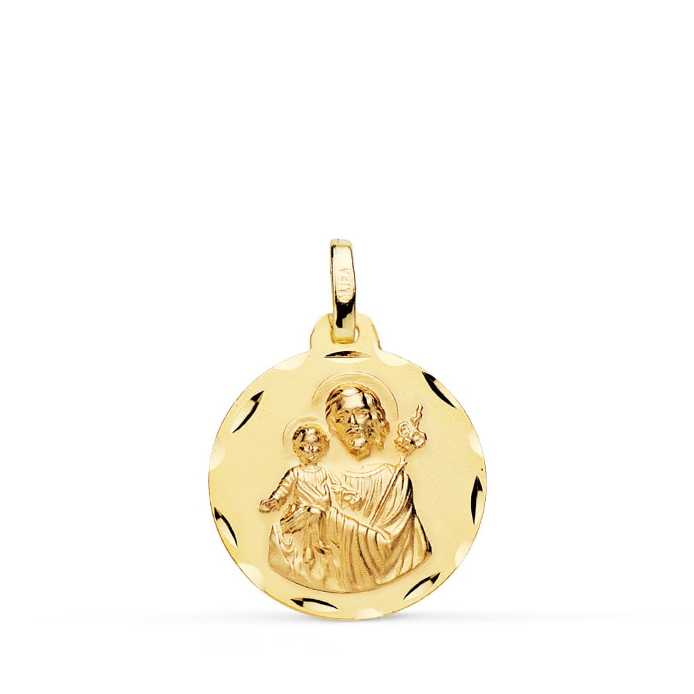 18K Médaille Saint Joseph 18 mm