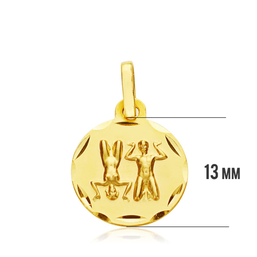 18K Sternzeichen-Medaille Zwillinge 13MM
