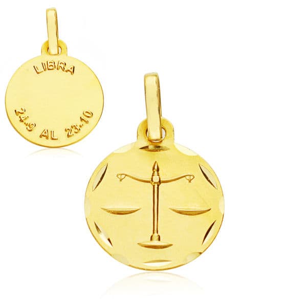Medalla Zodiaco Libra 9K 13MM
