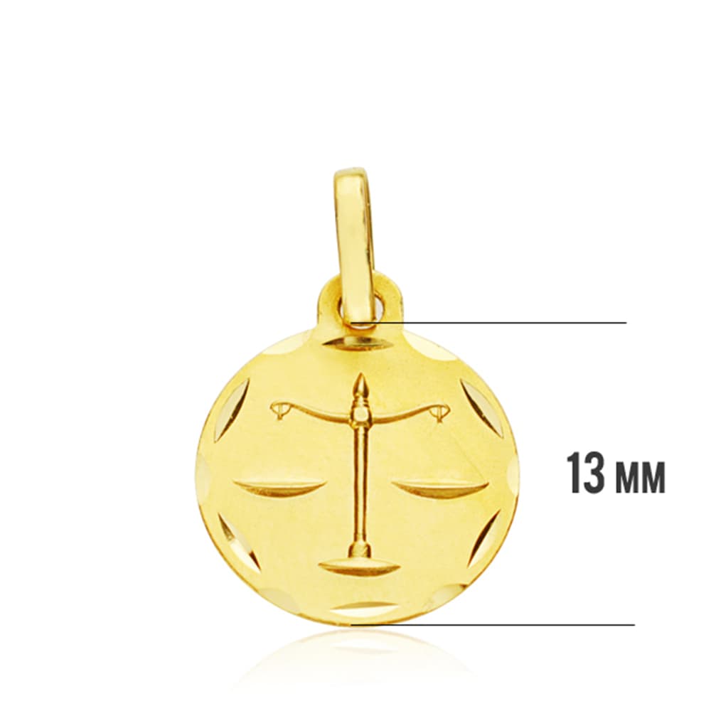 18K Waage-Sternzeichen-Medaille 13MM