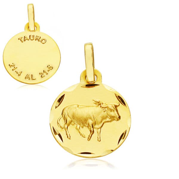 18K Stier-Sternzeichen-Medaille 13MM