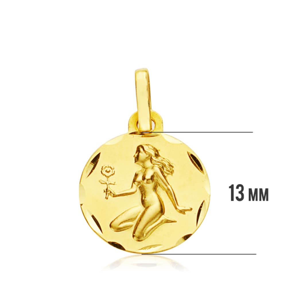 18K Jomfru Zodiac Medal 13MM
