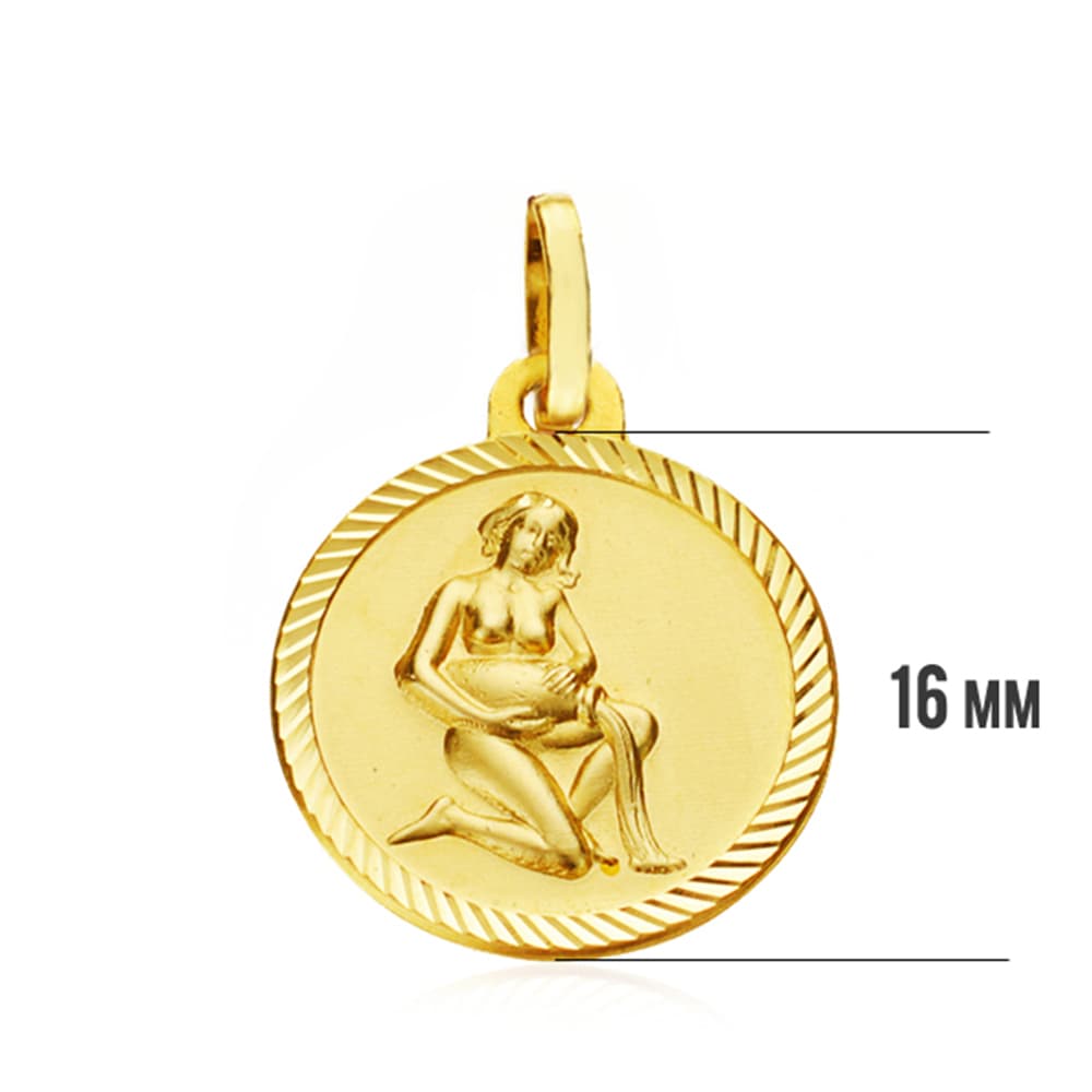 18K Sternzeichen-Medaille Wassermann 16MM