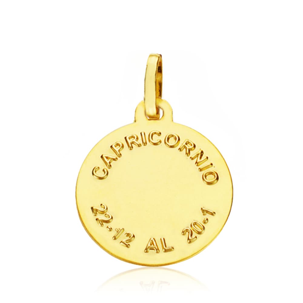 Placa Horoscop Capricorn Aur Galben 18K 16 mm