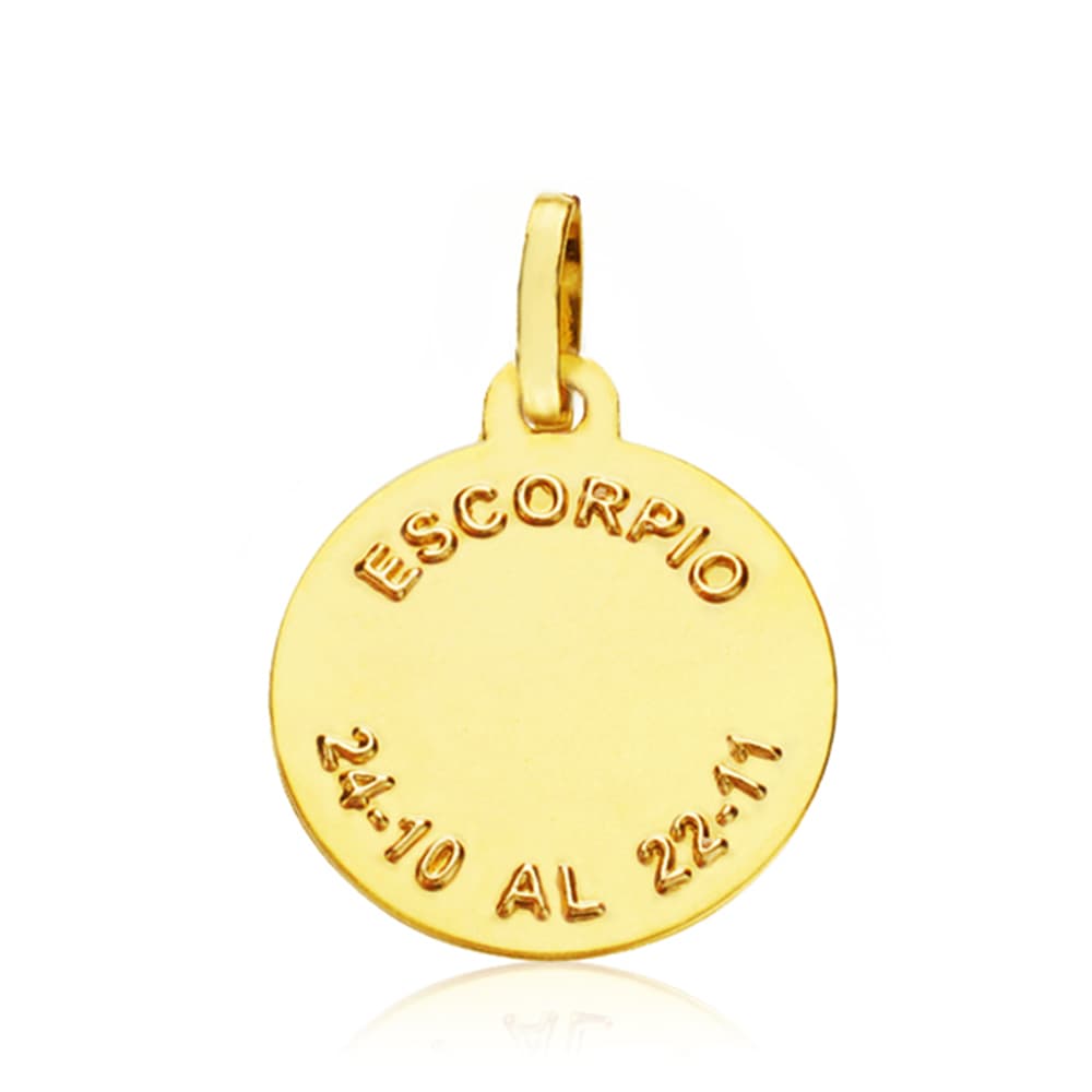 Placa Horoscop Scorpion Aur Galben 18K 16 mm