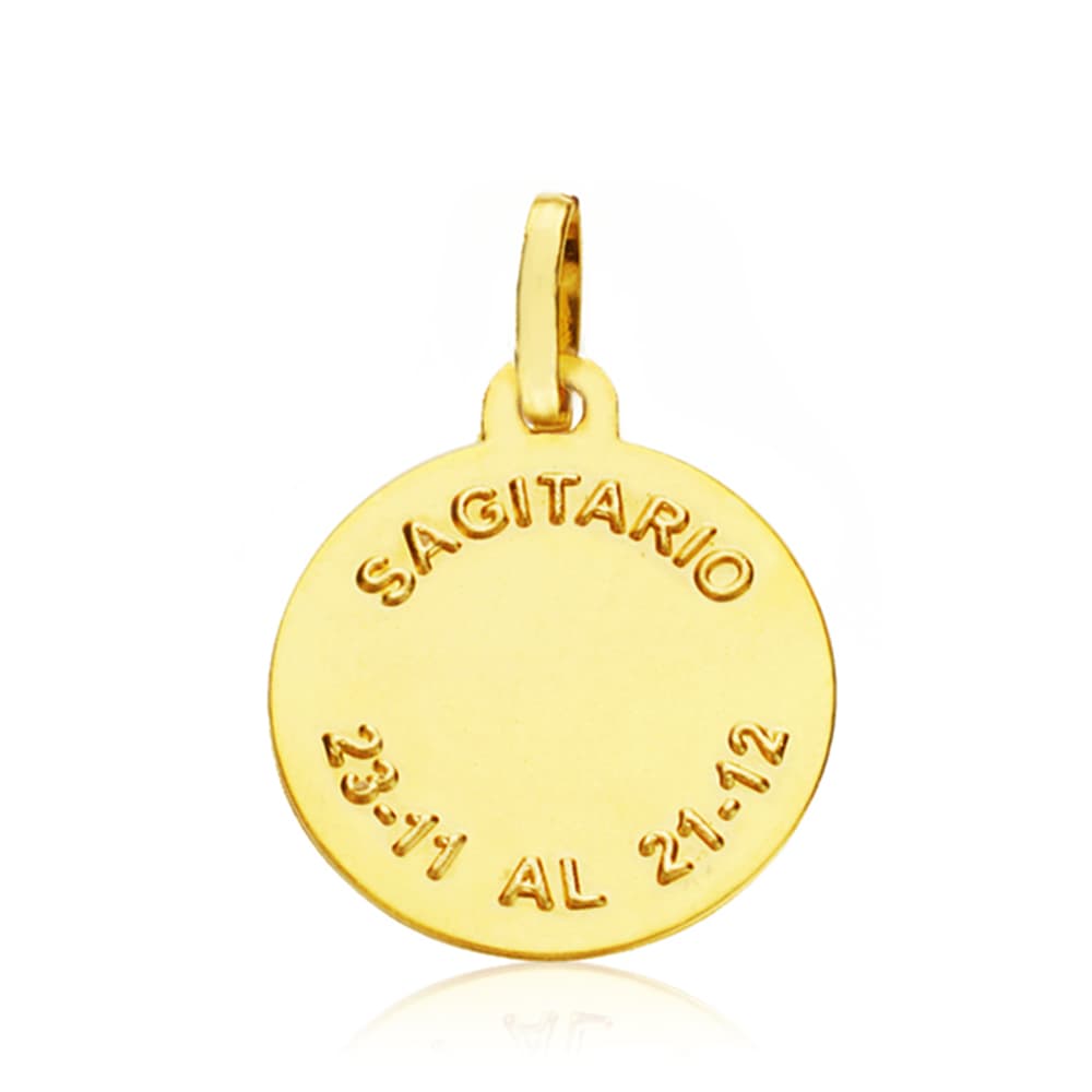 Placa Horoscop Sagetator din Aur Galben 18K 16 mm