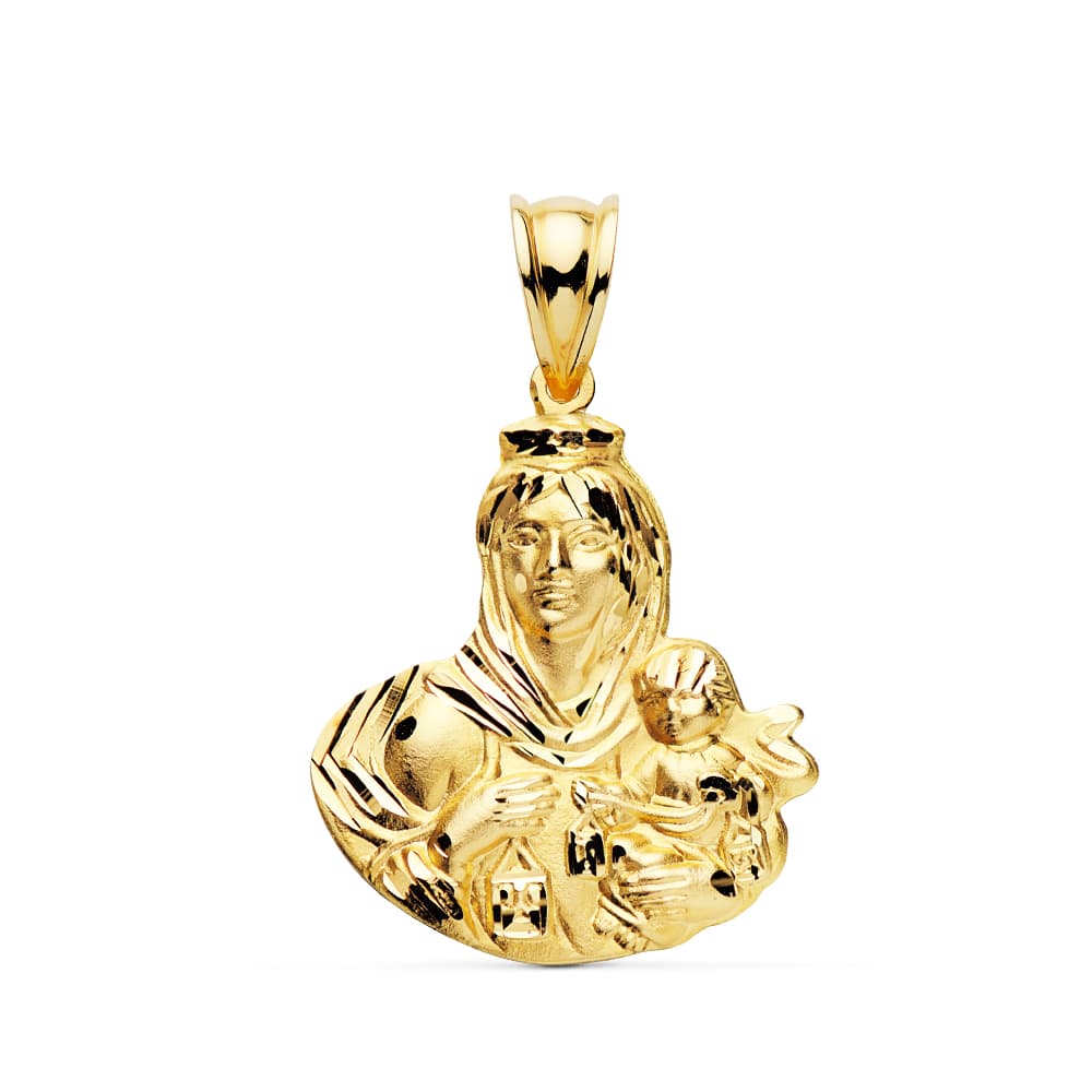 18K Silueta Virgen Del Carmen Silhouette Jaune 24X22 mm