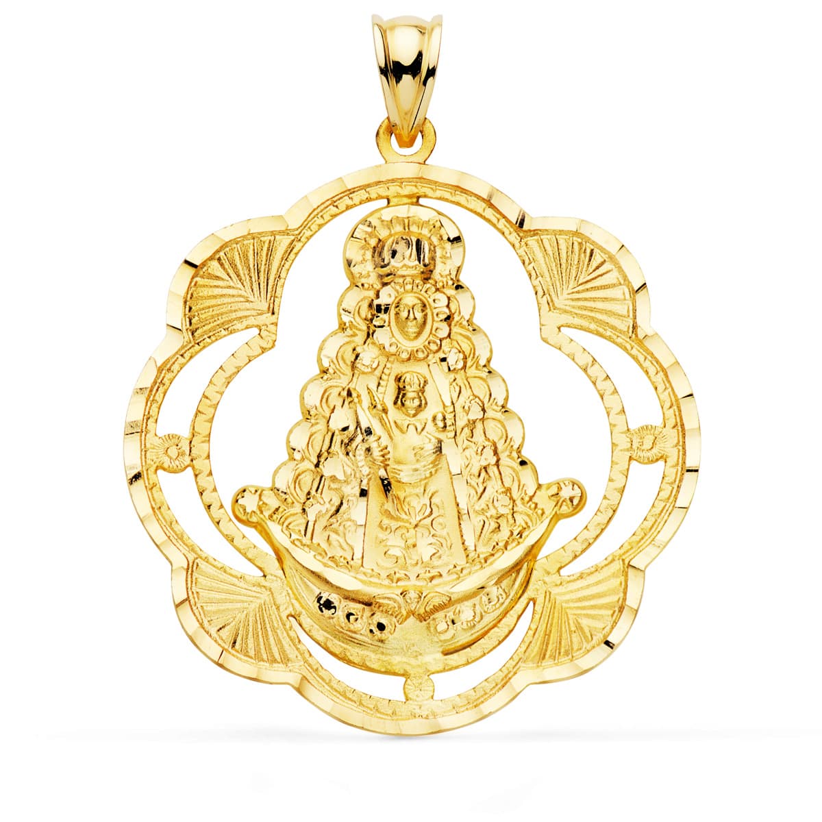 18K Medaille Maagd van de Rocio 38X34 mm