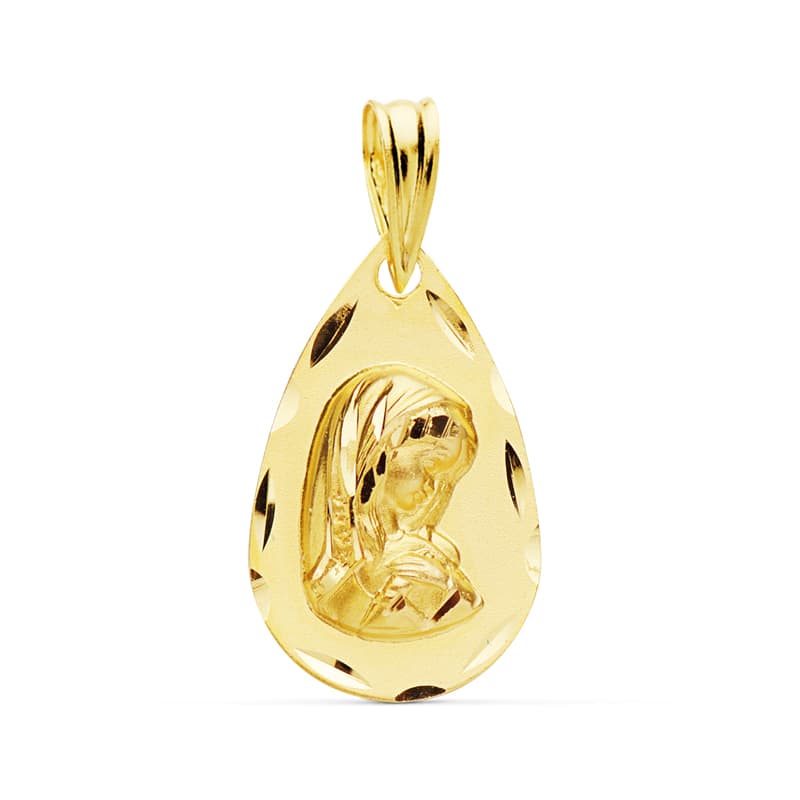 18K Virgin Girl Medal 19X11 mm