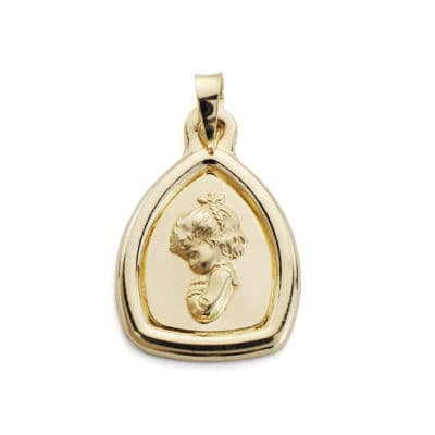 Jomfrupigemedalje 18K 24X16 mm