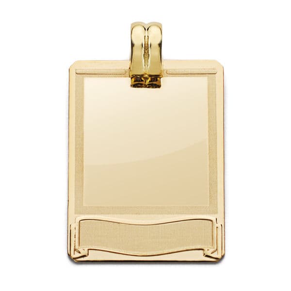 Placa Láser Oro Amarillo 18K Placa 28X20 mm