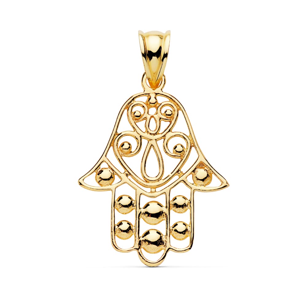 Pendentif Main de Fatima Or Jaune 18K 27X23 mm