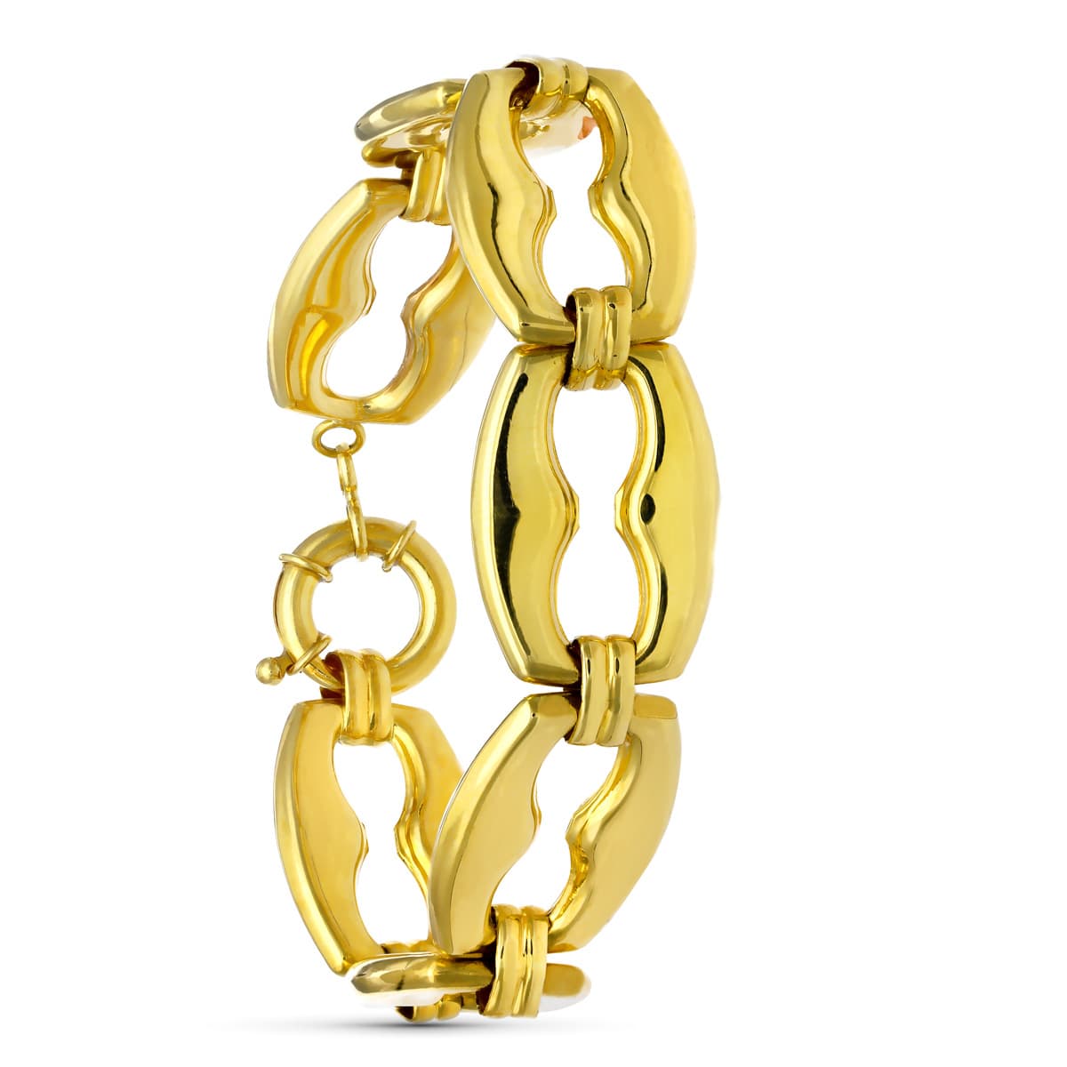 Bracciale cavo in oro giallo 18 carati